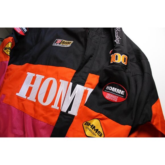 BoohooMAN Oversized Homme Twill Moto Racing Bomber Jacket Mens XL Colorblock - Picture 5 of 12